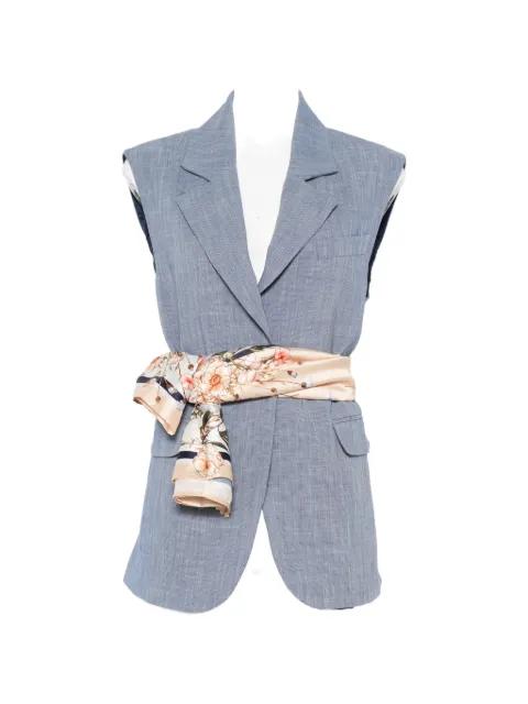 scarf-belt sleeveless waistcoat by LIU JO