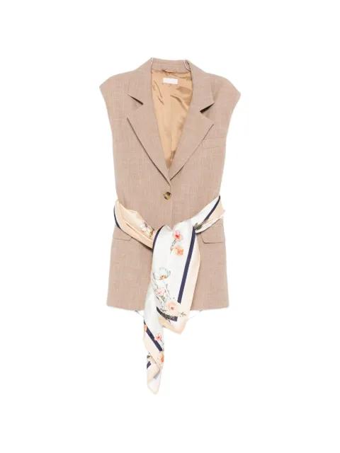 scarf-detail waistcoat by LIU JO