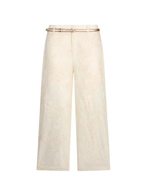 sequin-embroidered muslin trousers by LIU JO