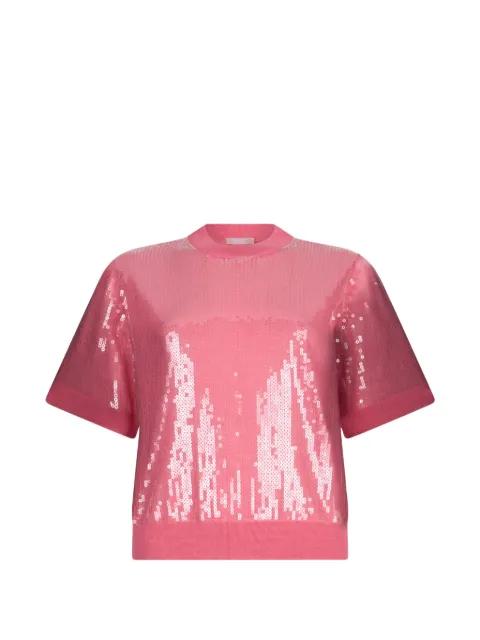 sequin short-sleeve T-shirt by LIU JO