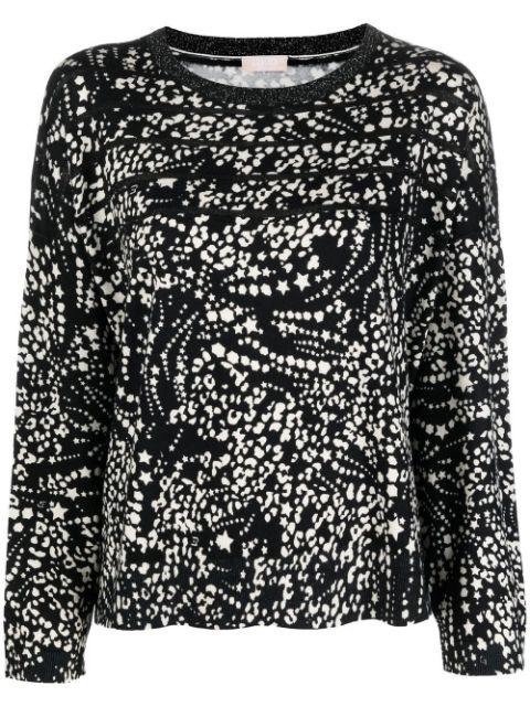 star-print lurex-detail jumper by LIU JO