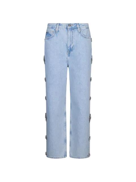 straight-fit jeans with bejewelled embellishment by LIU JO