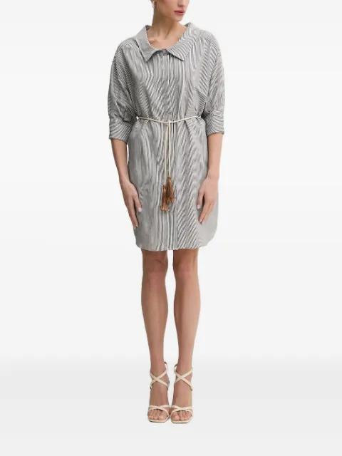 striped-belted shirt mini dress by LIU JO
