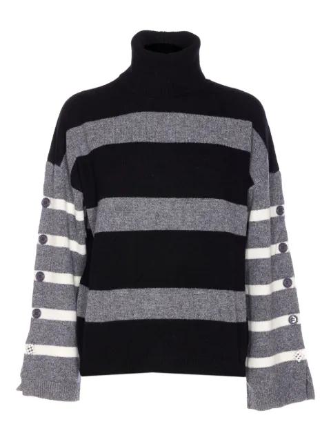 striped button-cuff sweater by LIU JO