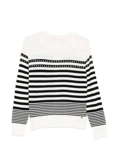 striped embellished sweater by LIU JO