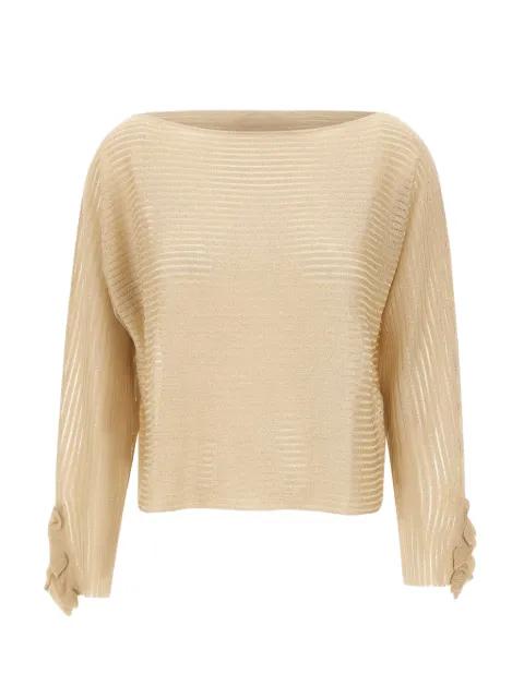striped ruffled top by LIU JO