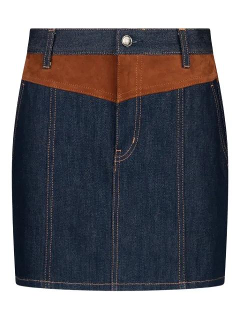 suede-panel denim mini skirt by LIU JO