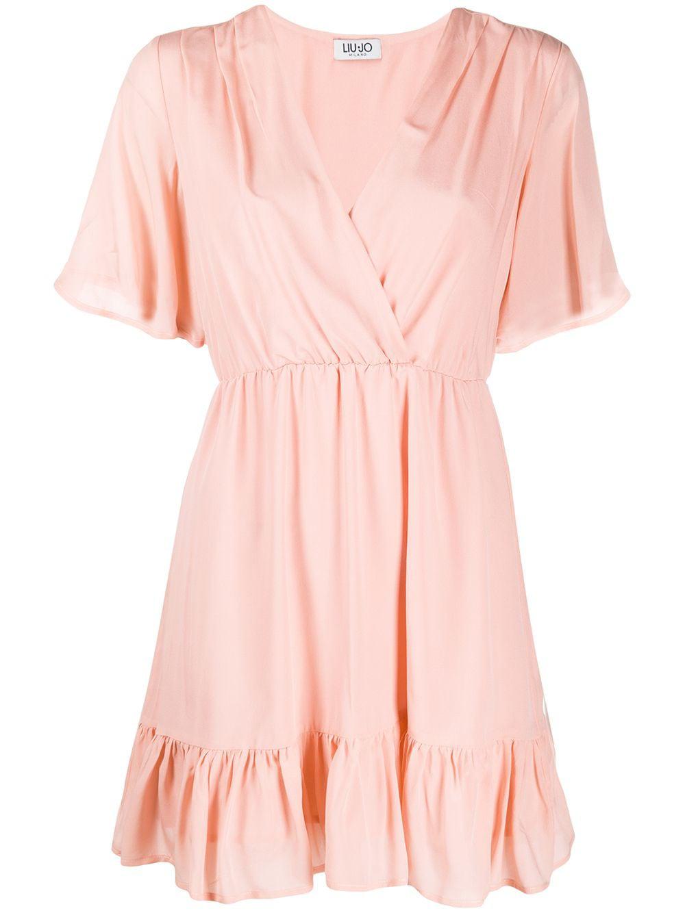 wrap front gathered detail dress by LIU JO
