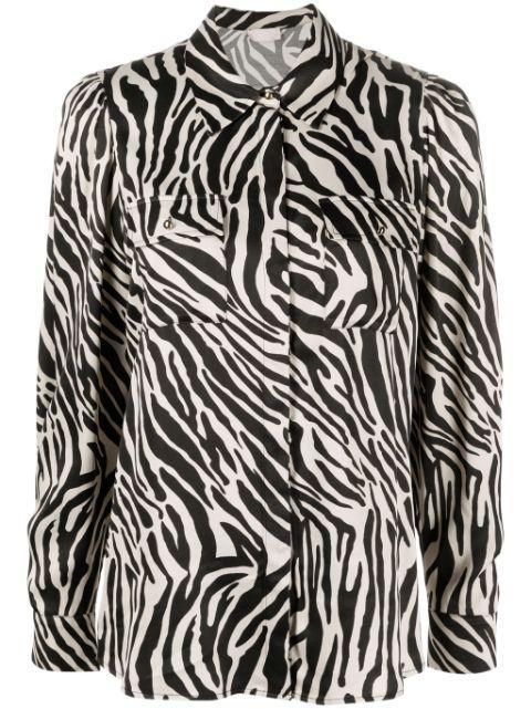 zebra-print satin shirt by LIU JO