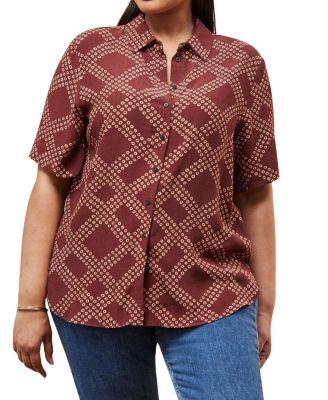 Geo Print Short Sleeve Shirt by LIVE UNLIMITED