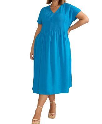 Pintuck Midi Dress by LIVE UNLIMITED