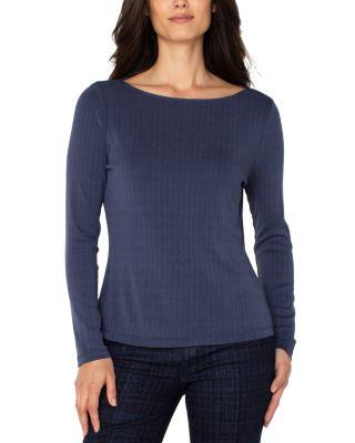 Boat Neck Long Sleeve Top by LIVERPOOL LOS ANGELES