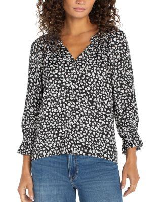 Button Front Woven Top by LIVERPOOL LOS ANGELES