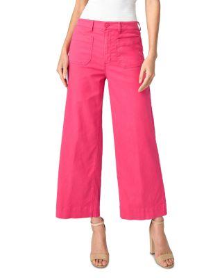 Crop Wide Leg Jeans in Bright Pink by LIVERPOOL LOS ANGELES
