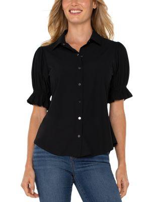 Elbow Puff Sleeve Top by LIVERPOOL LOS ANGELES