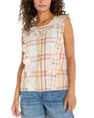 Embroidered Dolman Cap Sleeve Top by LIVERPOOL LOS ANGELES