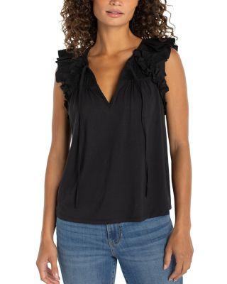 Flutter Sleeve Top by LIVERPOOL LOS ANGELES