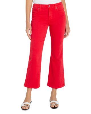 Hannah High Rise Crop Flare Jeans in Chry Rose by LIVERPOOL LOS ANGELES