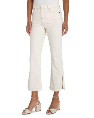 Hannah High Rise Crop Flare Leg Jeans with Tulip Hem in Desert Dunes by LIVERPOOL LOS ANGELES
