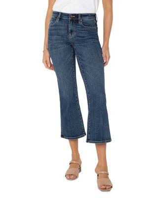 Hannah Mid Rise Cropped Flare Leg Jeans in Bolsa Chica by LIVERPOOL LOS ANGELES