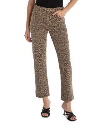 Kennedy Mid Rise Straight Jeans in Khaki Abstract Animal by LIVERPOOL LOS ANGELES