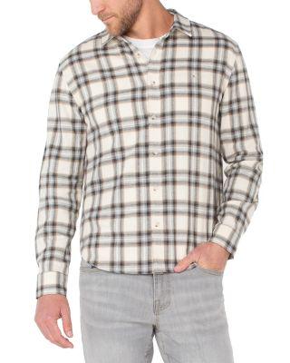 Long Sleeved Curved Yoke Regular Fit Button Down Shirt by LIVERPOOL LOS ANGELES