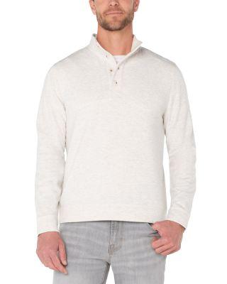 Mock Neck Button Placket Pullover Shirt by LIVERPOOL LOS ANGELES