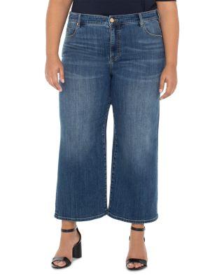 Stride High Rise Cropped Wide Leg Jeans in Wabash by LIVERPOOL LOS ANGELES PLUS