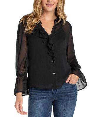 Ruffled Front Shirt by LIVERPOOL LOS ANGELES