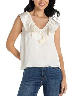 Ruffled Sleeveless Top by LIVERPOOL LOS ANGELES