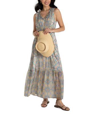 Sleeveless Ruffle Front Woven Maxi Dress by LIVERPOOL LOS ANGELES