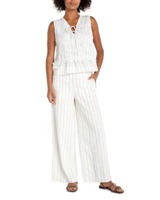 Sleeveless Tie Front Woven Top by LIVERPOOL LOS ANGELES