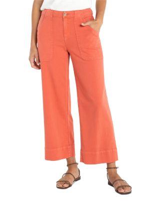 Stride Mid Rise Cargo Wide Jeans in Red Clay by LIVERPOOL LOS ANGELES