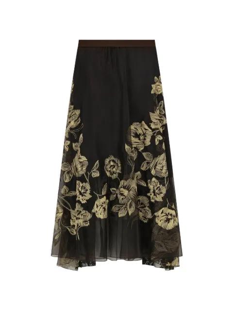 Angel floral-embroidered skirt by LIVIANA CONTI