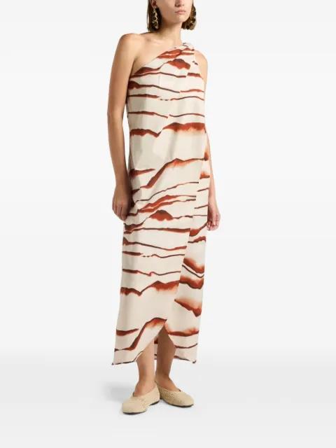 Artemide one-shoulder abstract-print dress by LIVIANA CONTI