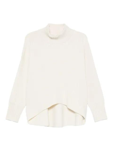 Carlotta high-neck curved hem sweater by LIVIANA CONTI