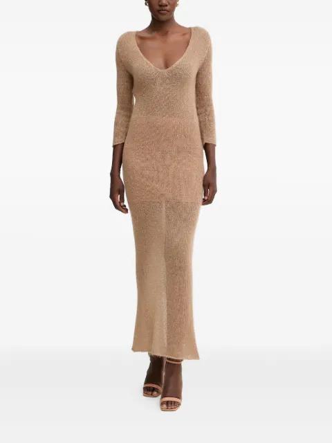 Clotilde V-neck split maxi dress by LIVIANA CONTI