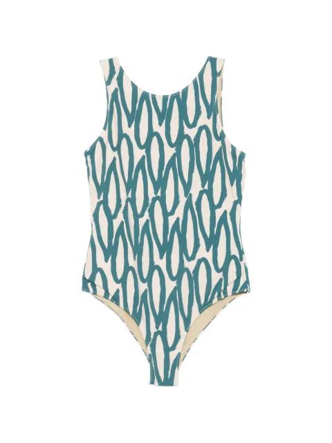 Liviana abstract-print scoop-back swimsuit by LIVIANA CONTI