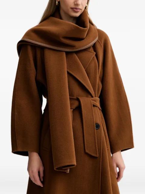 Noah belted scarf-detail coat by LIVIANA CONTI