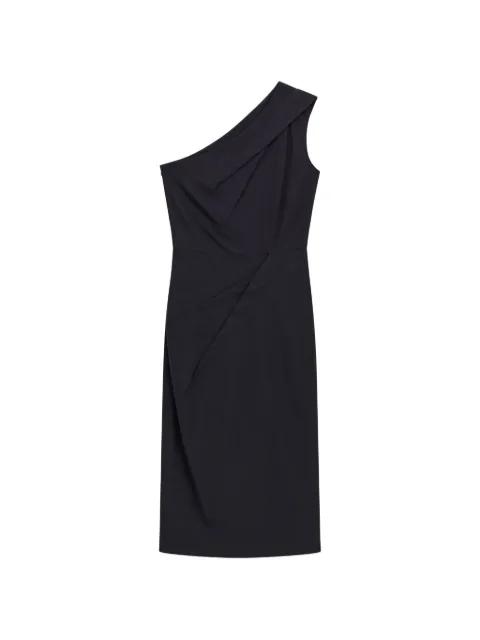 Rose one-shoulder draped midi dress by LIVIANA CONTI