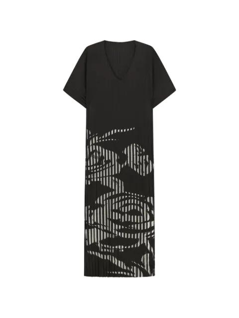V-neck floral print dress by LIVIANA CONTI