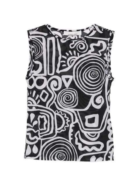 abstract-print sleeveless T-shirt by LIVIANA CONTI