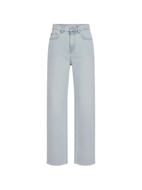 button-up straight-leg jeans by LIVIANA CONTI