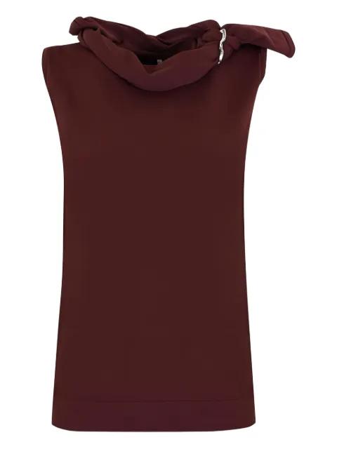 draped cowl-neck sleeveless top by LIVIANA CONTI