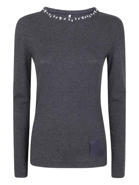 embellished-neckline sweater by LIVIANA CONTI