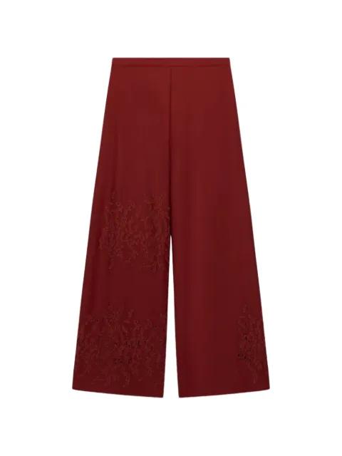 embroidered cut-out palazzo pants by LIVIANA CONTI