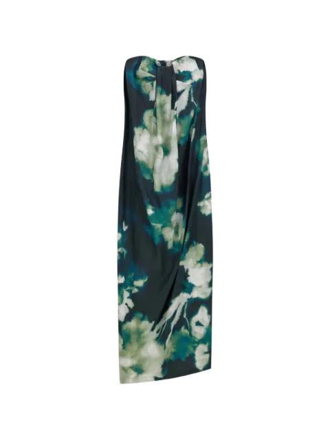 floral-print strapless dress by LIVIANA CONTI