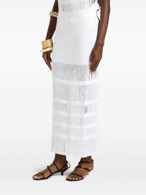 fringe-detail knitted skirt by LIVIANA CONTI