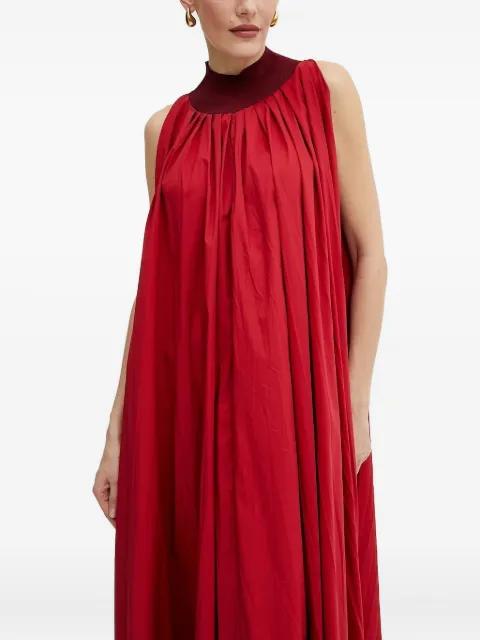high-neck pleated maxi dress by LIVIANA CONTI
