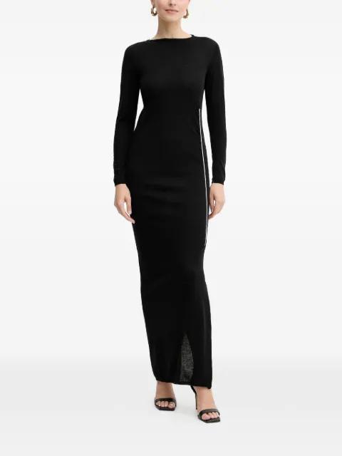 long sleeve side-stripe maxi dress by LIVIANA CONTI